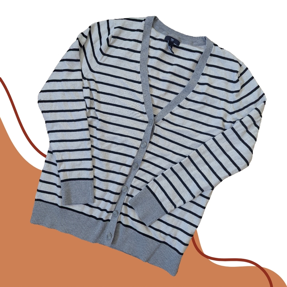 GAP Black Striped Cardigan